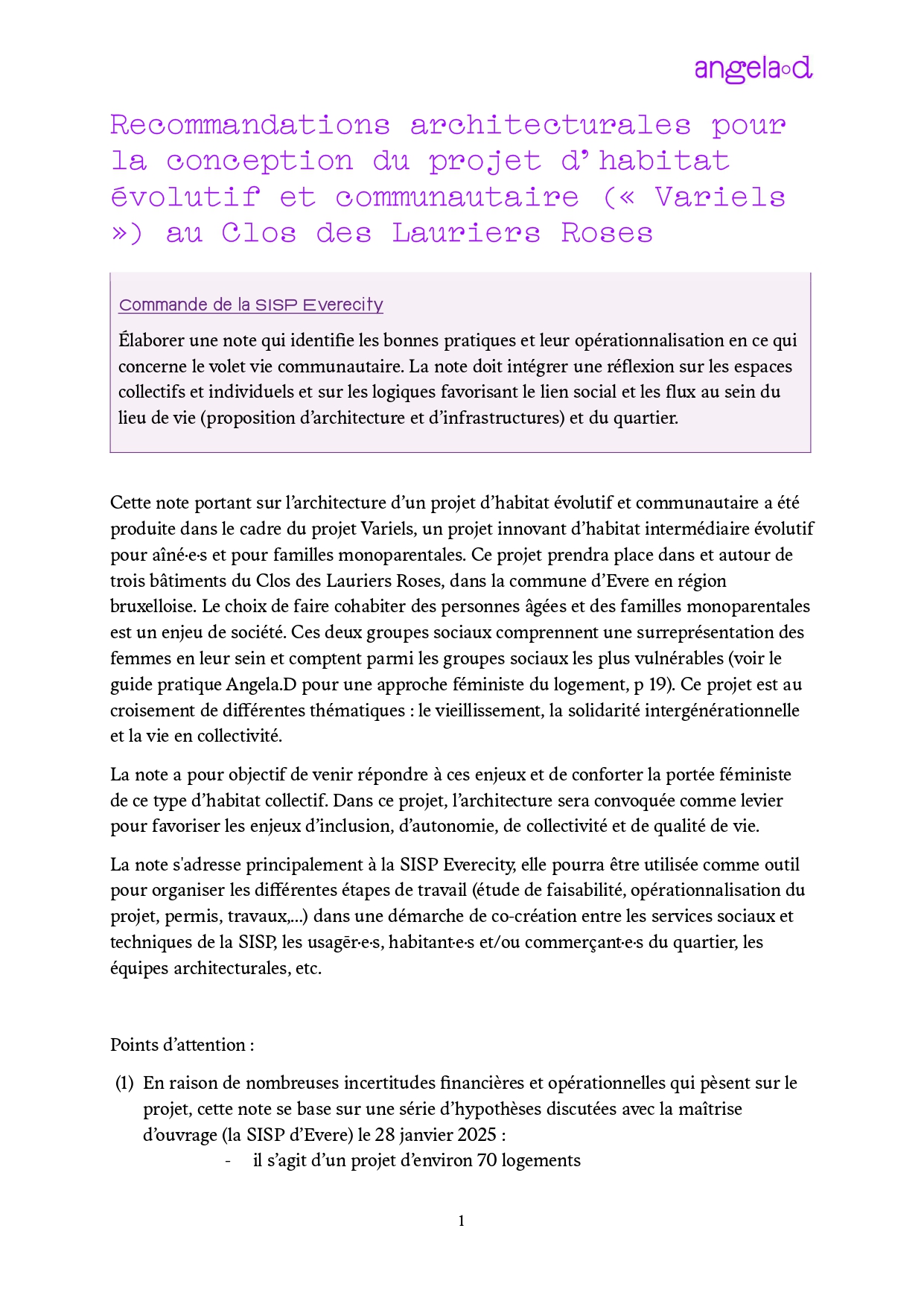 Cahier 3 - Projet Variels - Annexe 2 - Recommandations architecturales Angela. D