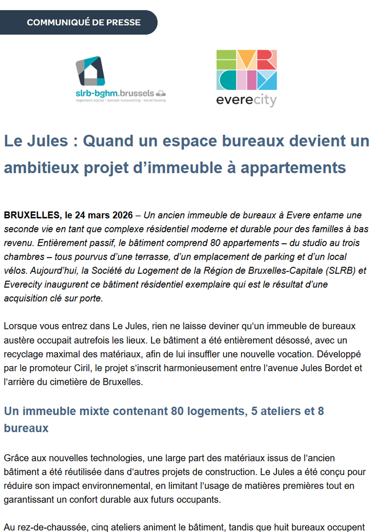 Communiqué de presse 24.03.2026