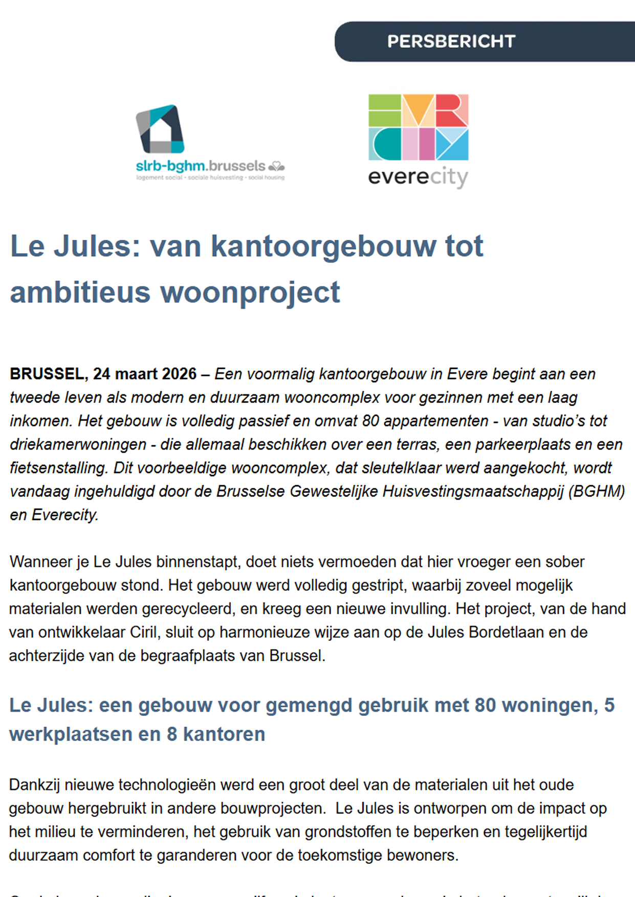 Persbericht van 24.03.2026