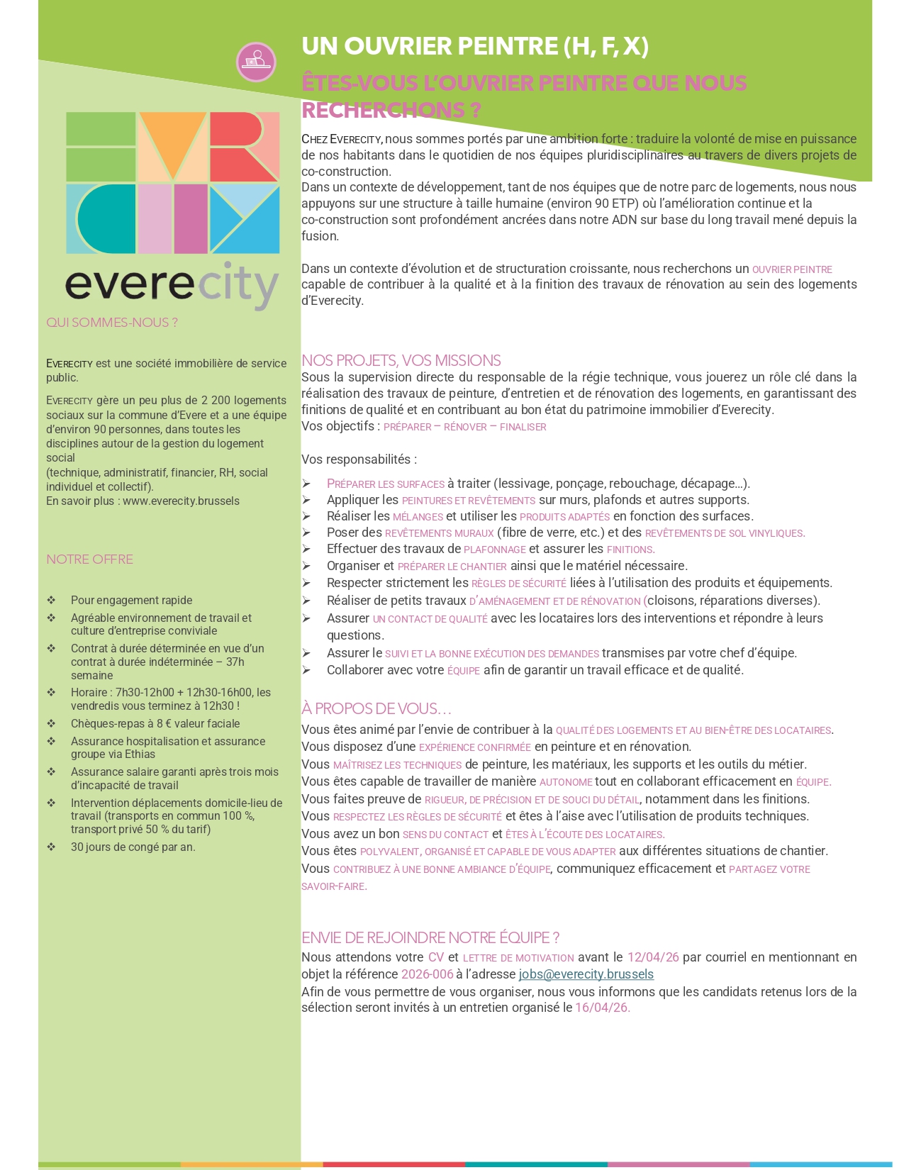 2026-006 - Annonce de recrutement - Maintenance - Régie Technique - Ouvrier polyvalent-peintre (h, f, x) - CDI - 100 - FR_page-0001