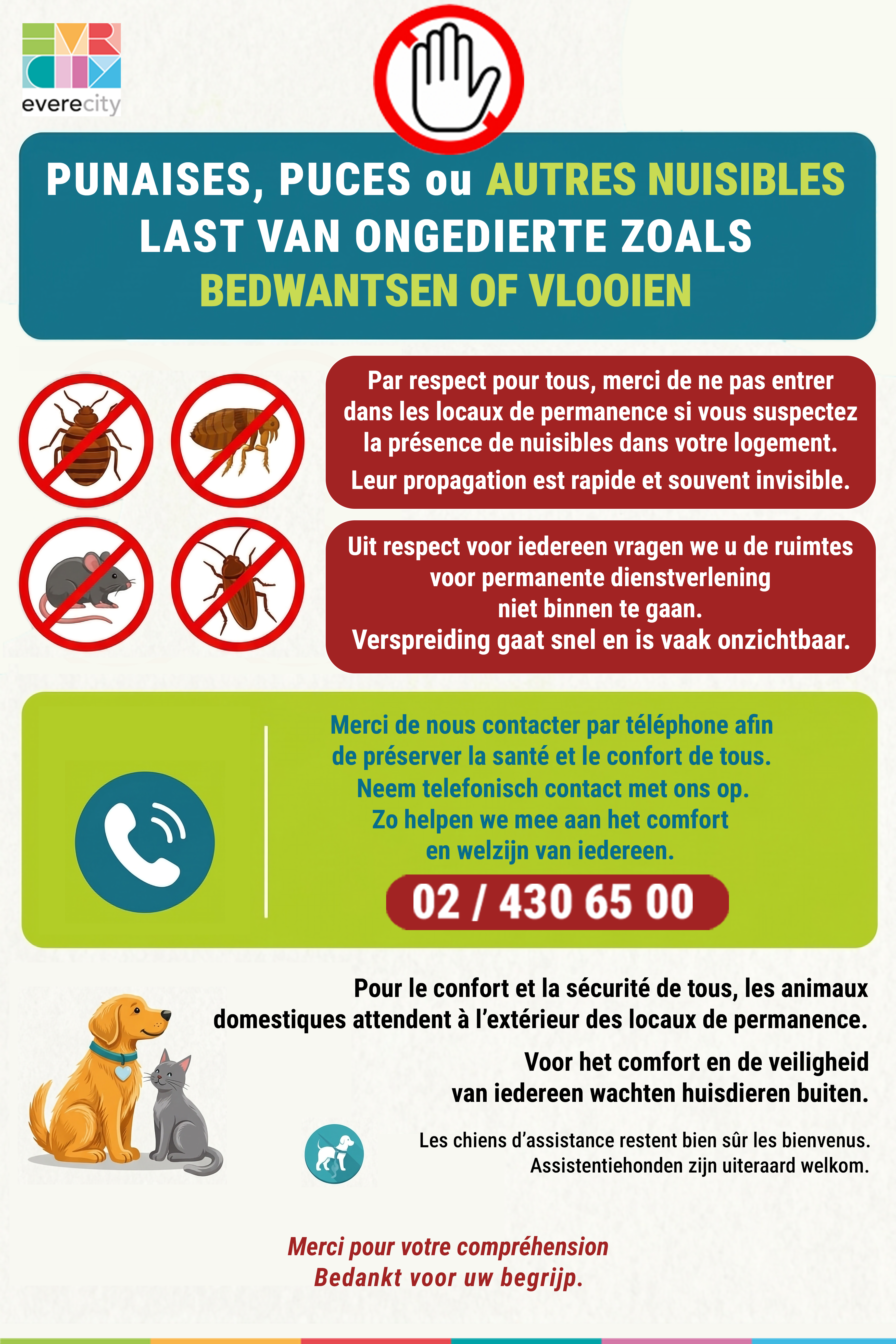 Affiches Nuisibles + animaux domestiques FR + NL